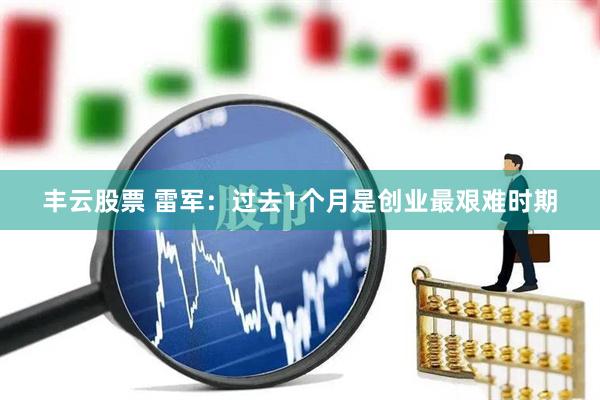 丰云股票 雷军：过去1个月是创业最艰难时期